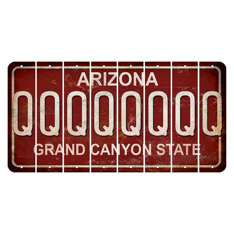 Arizona Maroon Cut License Plate Strips (Set of 8)