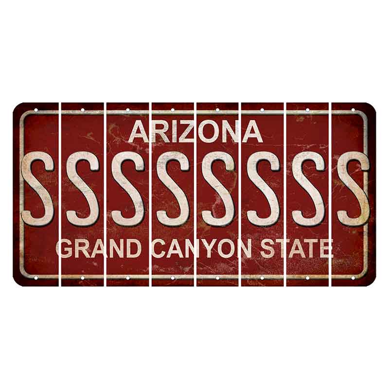 Arizona Maroon Cut License Plate Strips (Set of 8)