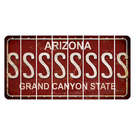 Arizona Maroon Cut License Plate Strips (Set of 8)