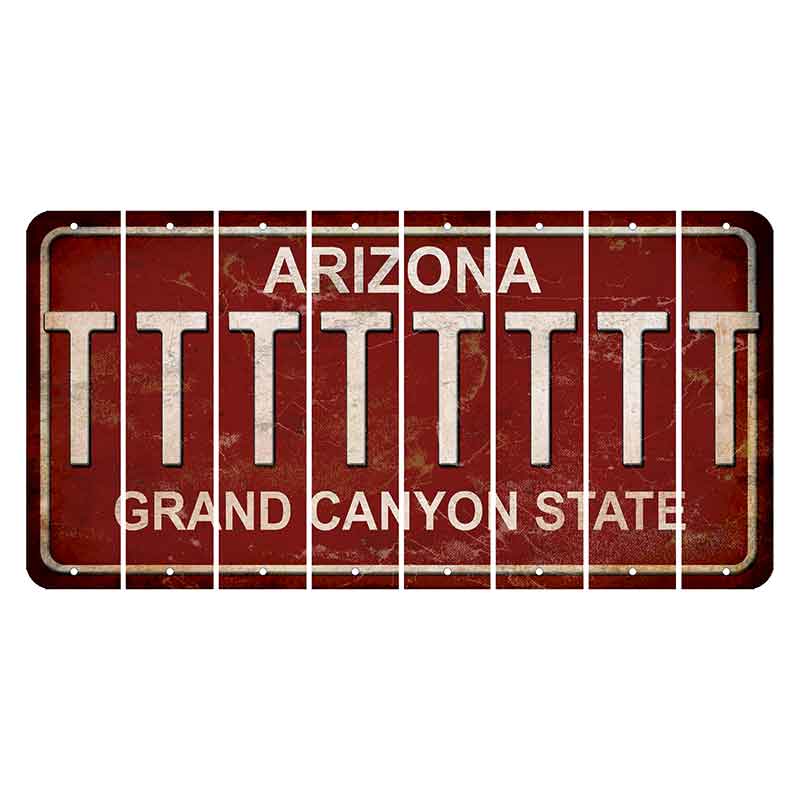 Arizona Maroon Cut License Plate Strips (Set of 8)