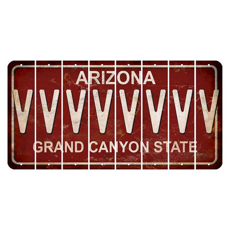 Arizona Maroon Cut License Plate Strips (Set of 8)