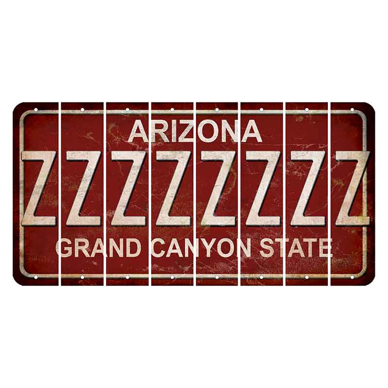 Arizona Maroon Cut License Plate Strips (Set of 8)