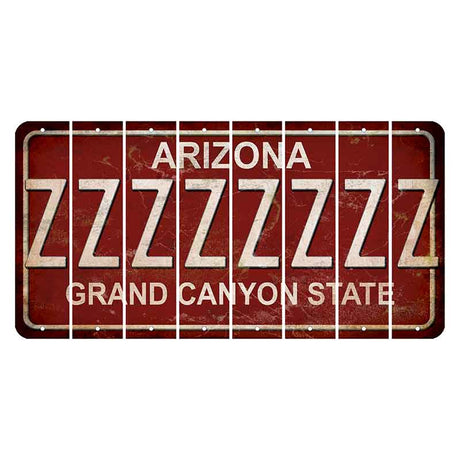 Arizona Maroon Cut License Plate Strips (Set of 8)