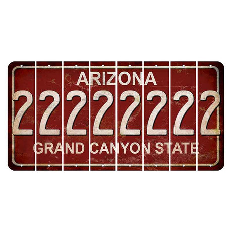 Arizona Maroon Cut License Plate Strips (Set of 8)