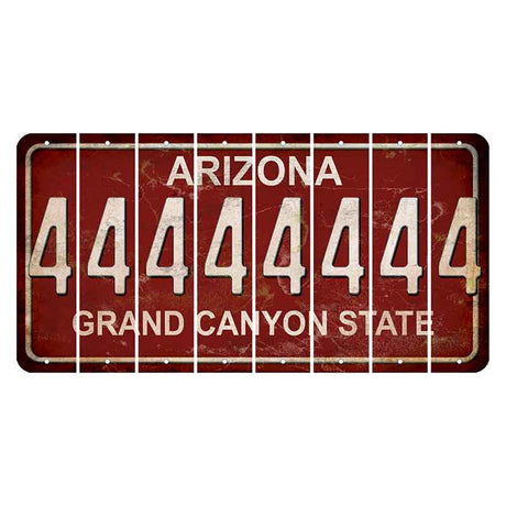 Arizona Maroon Cut License Plate Strips (Set of 8)