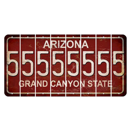 Arizona Maroon Cut License Plate Strips (Set of 8)