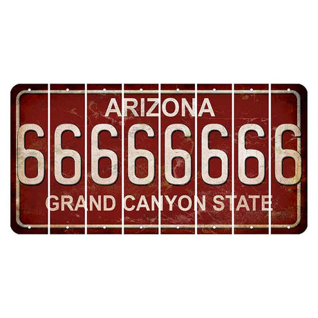 Arizona Maroon Cut License Plate Strips (Set of 8)