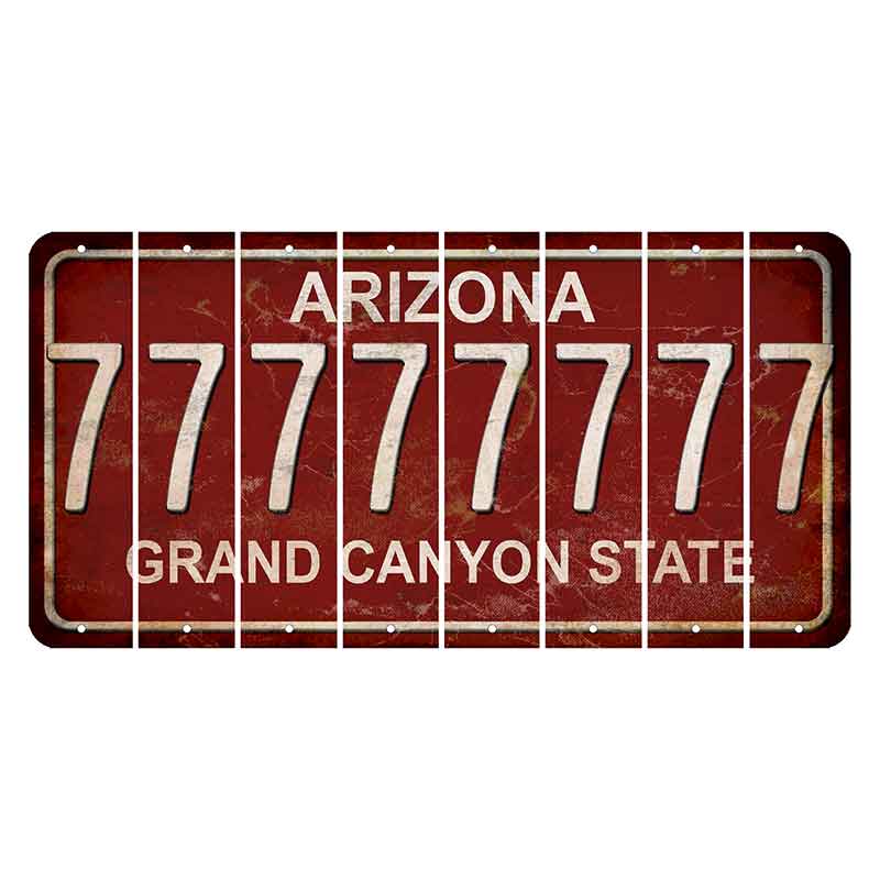 Arizona Maroon Cut License Plate Strips (Set of 8)