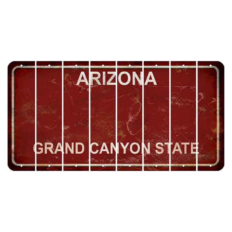 Arizona Maroon Cut License Plate Strips (Set of 8)