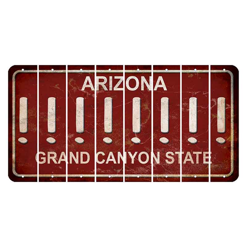 Arizona Maroon Cut License Plate Strips (Set of 8)