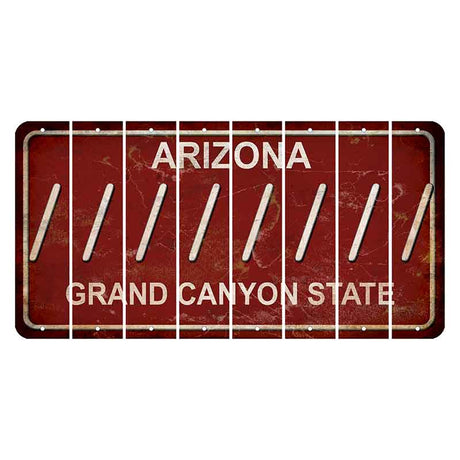 Arizona Maroon Cut License Plate Strips (Set of 8)