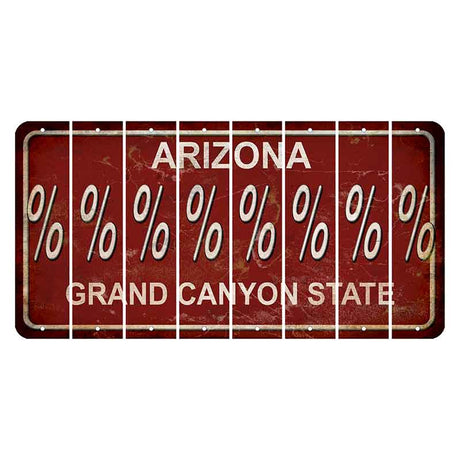 Arizona Maroon Cut License Plate Strips (Set of 8)