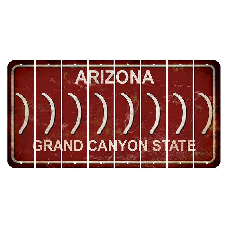 Arizona Maroon Cut License Plate Strips (Set of 8) Parenthesis - Right