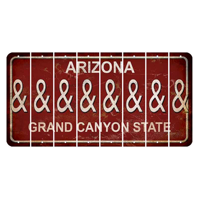 Arizona Maroon Cut License Plate Strips (Set of 8)