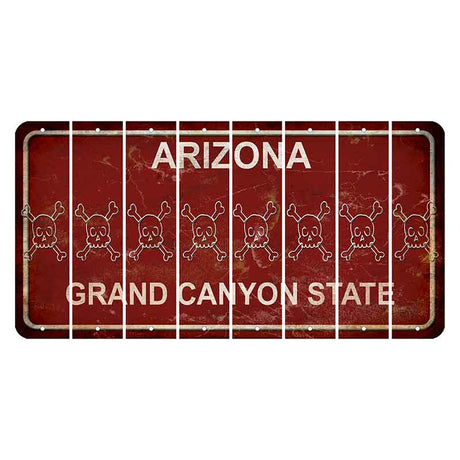 Arizona Maroon Cut License Plate Strips (Set of 8)