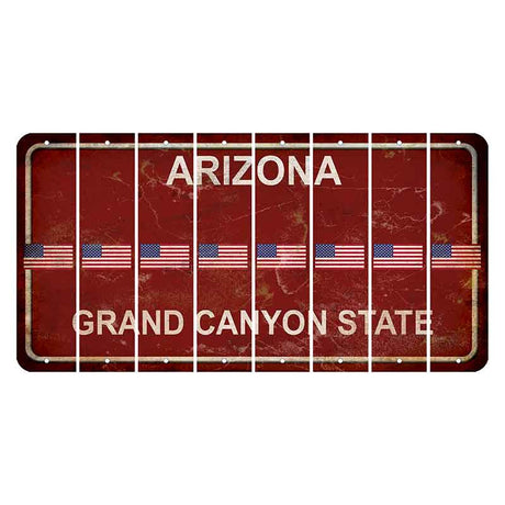 Arizona Maroon Cut License Plate Strips (Set of 8)