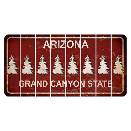 Arizona Maroon Cut License Plate Strips (Set of 8)