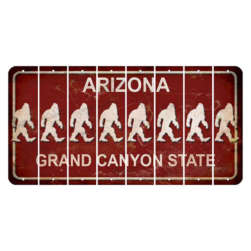 Arizona Maroon Cut License Plate Strips (Set of 8)