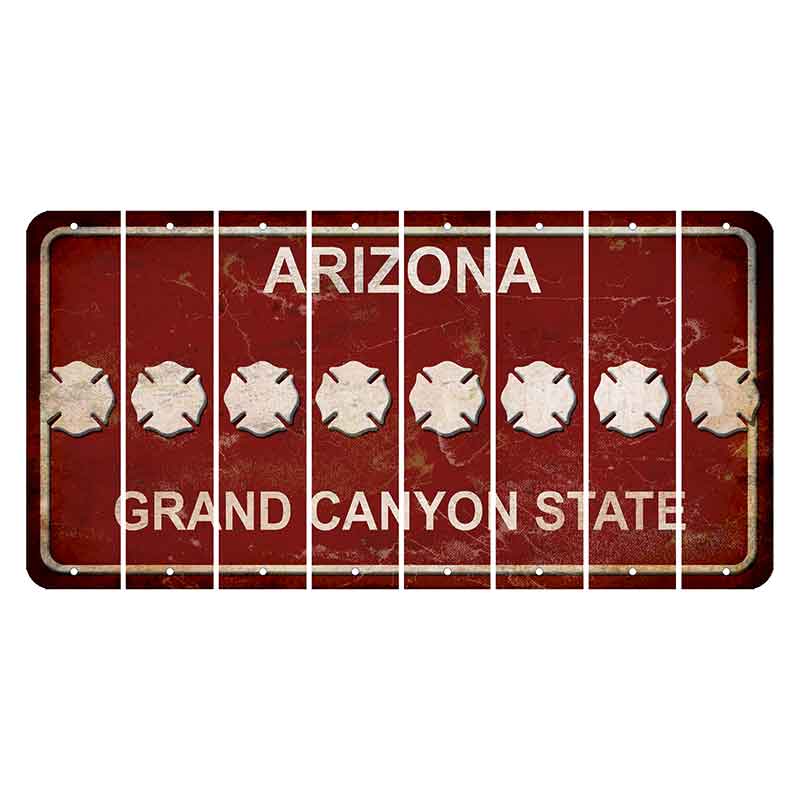 Arizona Maroon Cut License Plate Strips (Set of 8)