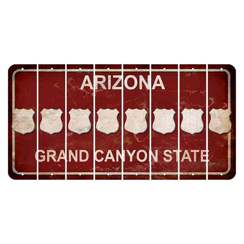 Arizona Maroon Cut License Plate Strips (Set of 8)