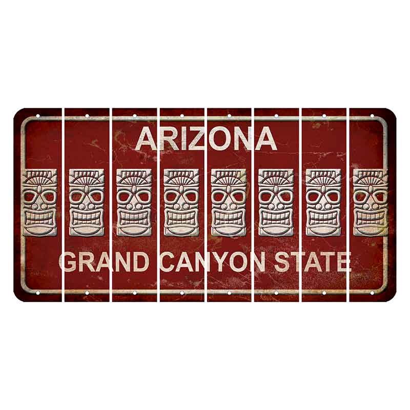 Arizona Maroon Cut License Plate Strips (Set of 8)