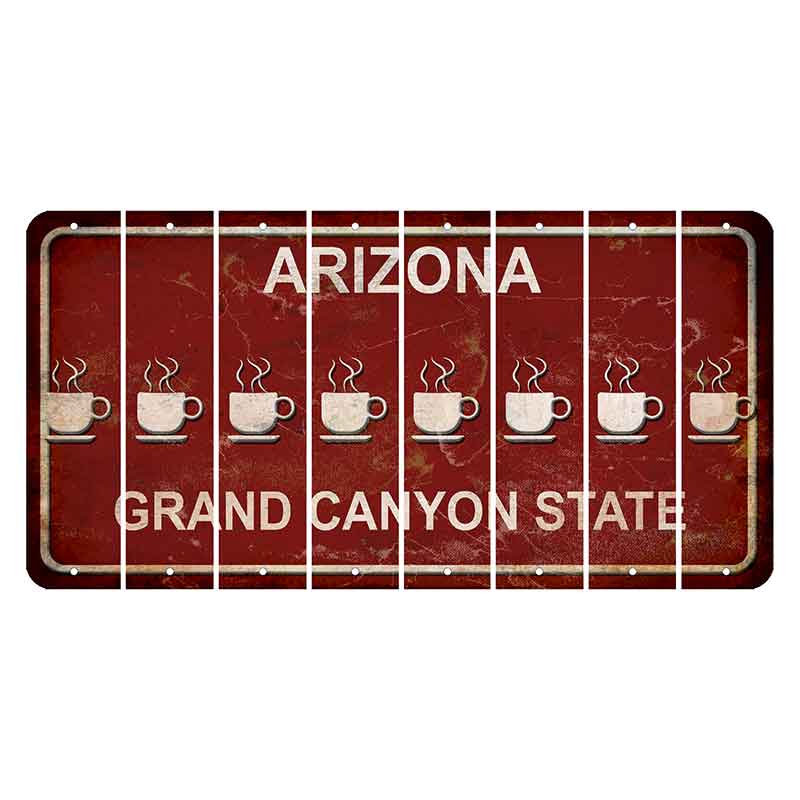 Arizona Maroon Cut License Plate Strips (Set of 8)