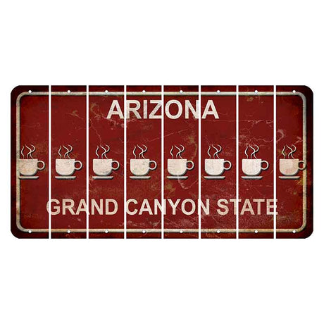 Arizona Maroon Cut License Plate Strips (Set of 8)