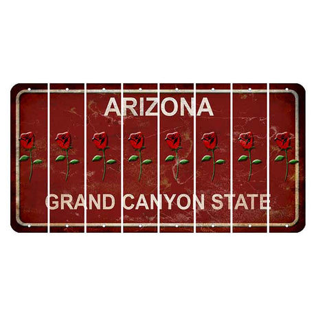 Arizona Maroon Cut License Plate Strips (Set of 8)