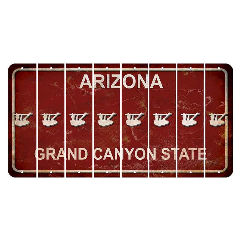 Arizona Maroon Cut License Plate Strips (Set of 8)