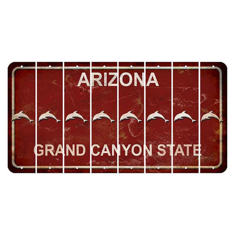 Arizona Maroon Cut License Plate Strips (Set of 8)