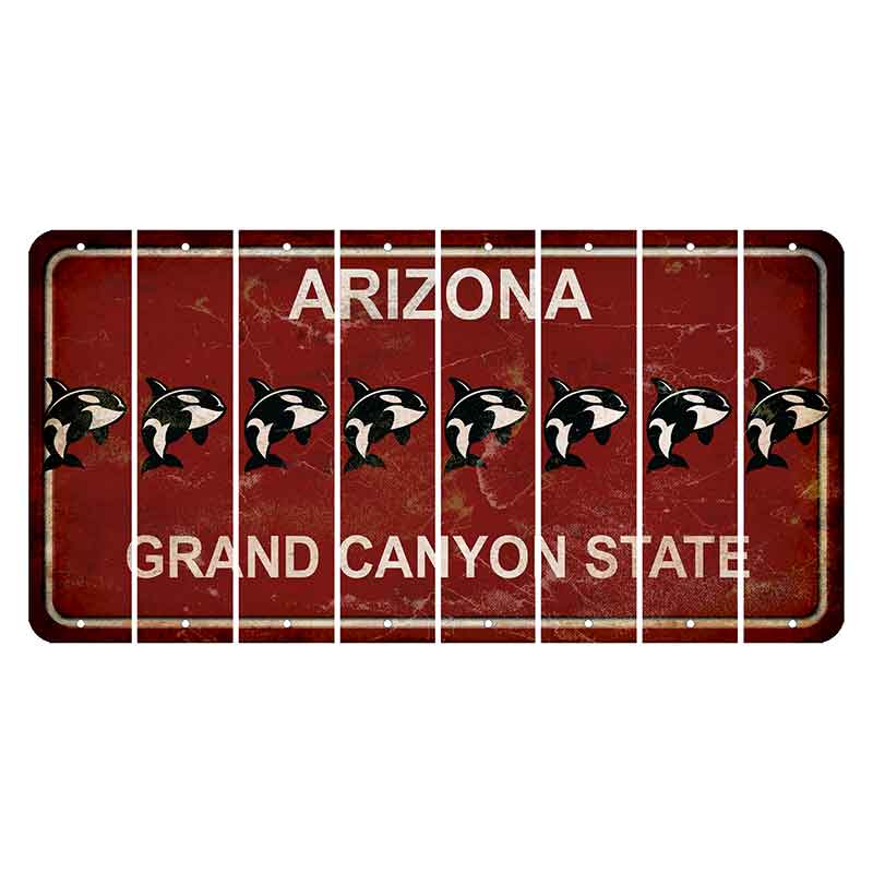 Arizona Maroon Cut License Plate Strips (Set of 8)