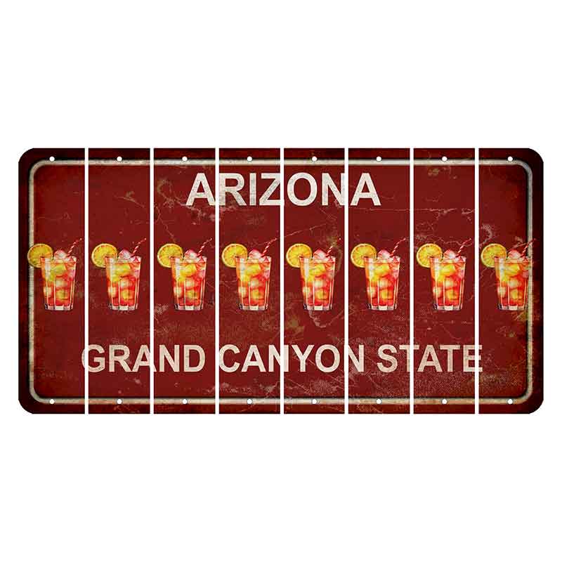 Arizona Maroon Cut License Plate Strips (Set of 8)