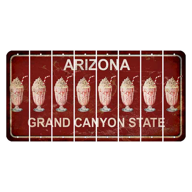 Arizona Maroon Cut License Plate Strips (Set of 8)