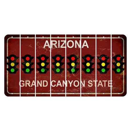 Arizona Maroon Cut License Plate Strips (Set of 8)