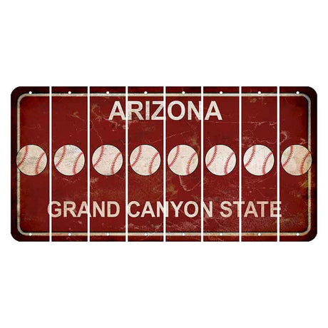 Arizona Maroon Cut License Plate Strips (Set of 8)