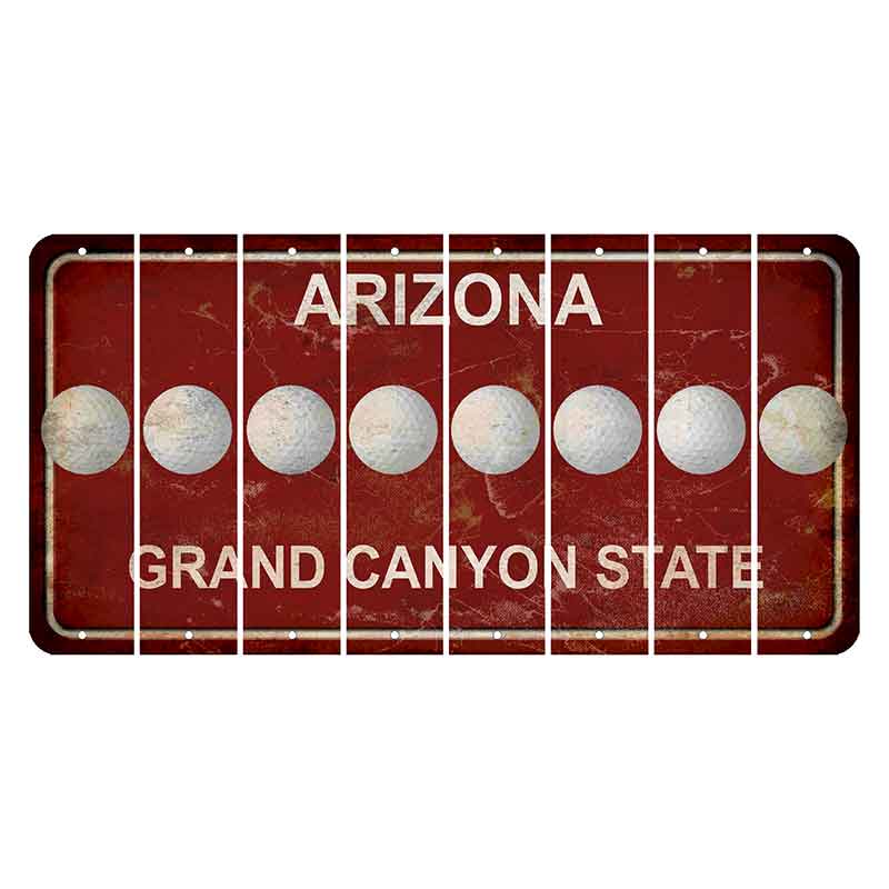 Arizona Maroon Cut License Plate Strips (Set of 8)