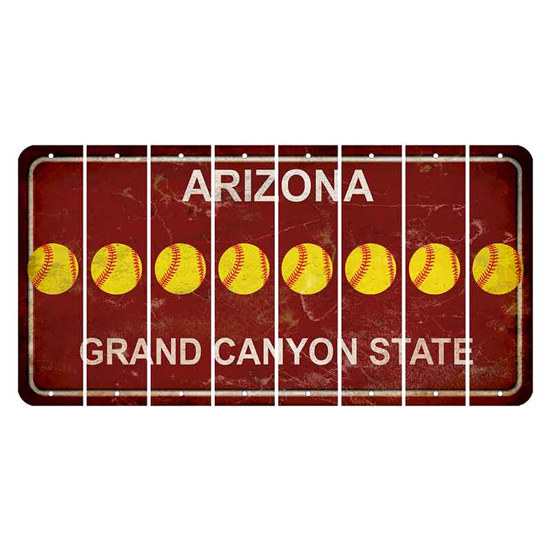 Arizona Maroon Cut License Plate Strips (Set of 8)