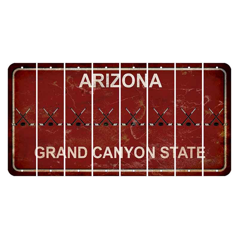 Arizona Maroon Cut License Plate Strips (Set of 8)