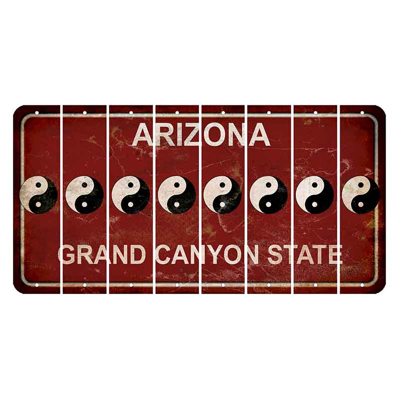 Arizona Maroon Cut License Plate Strips (Set of 8)