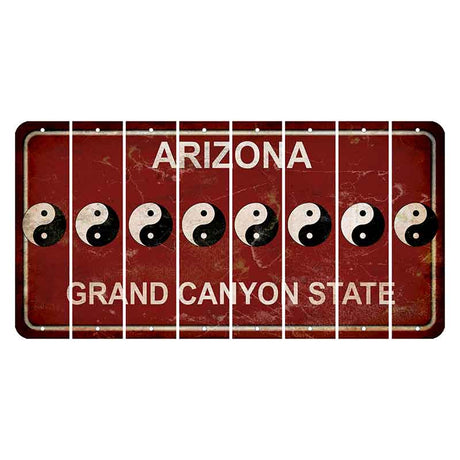 Arizona Maroon Cut License Plate Strips (Set of 8)