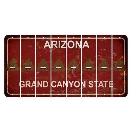 Arizona Maroon Cut License Plate Strips (Set of 8)