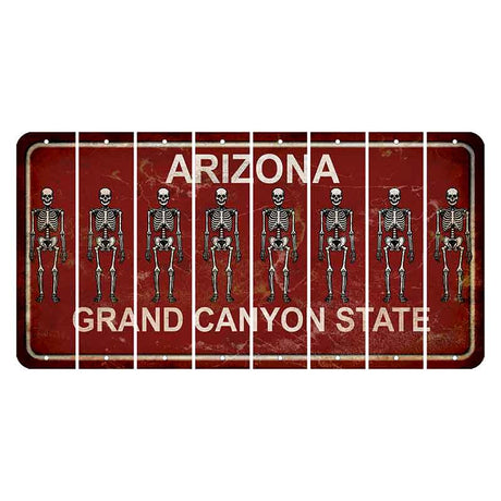 Arizona Maroon Cut License Plate Strips (Set of 8)