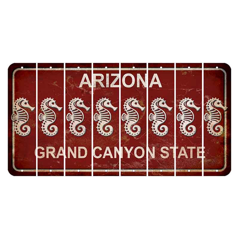 Arizona Maroon Cut License Plate Strips (Set of 8)