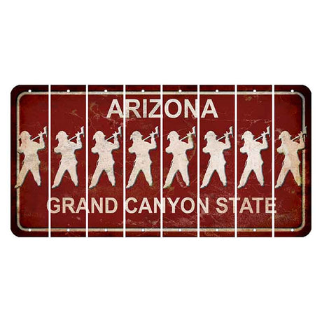 Arizona Maroon Cut License Plate Strips (Set of 8)