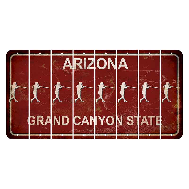 Arizona Maroon Cut License Plate Strips (Set of 8)