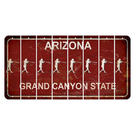 Arizona Maroon Cut License Plate Strips (Set of 8)