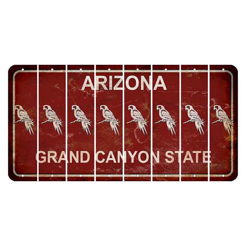 Arizona Maroon Cut License Plate Strips (Set of 8) Parrot