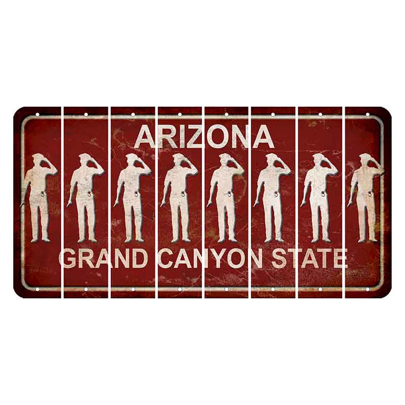 Arizona Maroon Cut License Plate Strips (Set of 8)