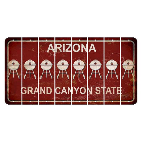 Arizona Maroon Cut License Plate Strips (Set of 8)