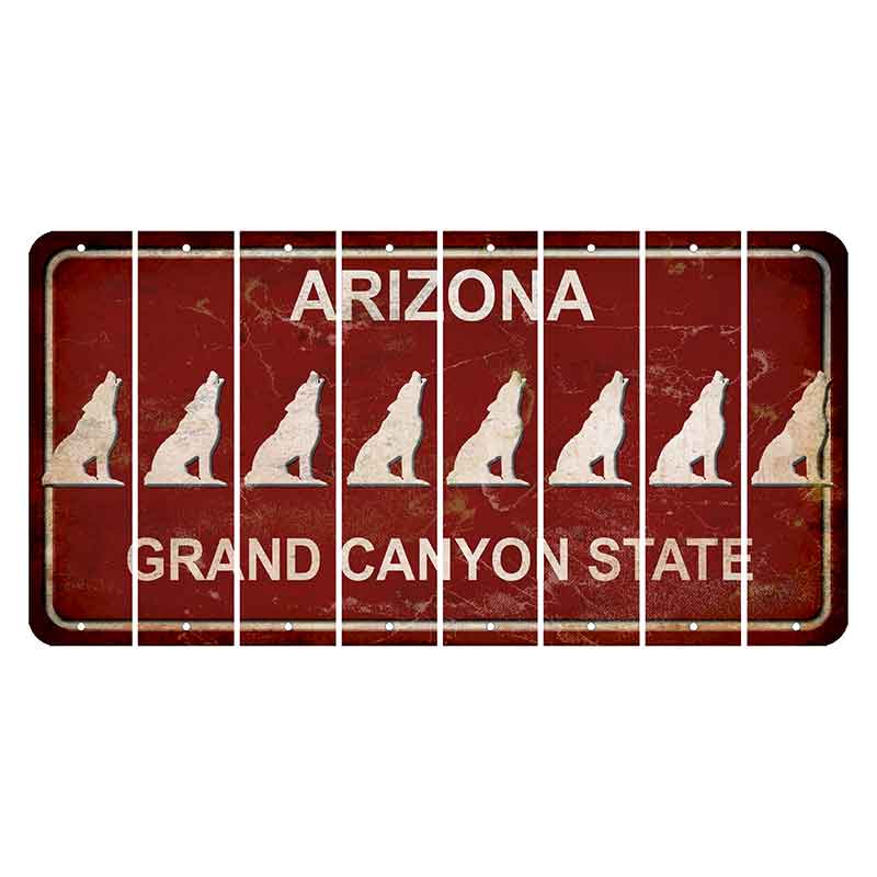 Arizona Maroon Cut License Plate Strips (Set of 8)